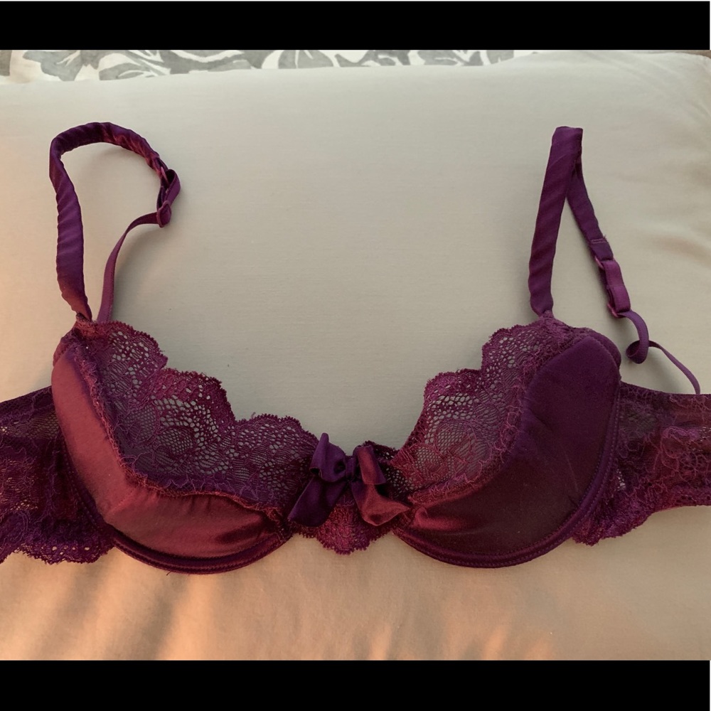 Else Silk satin and lace bra